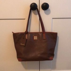 Brown leather tote